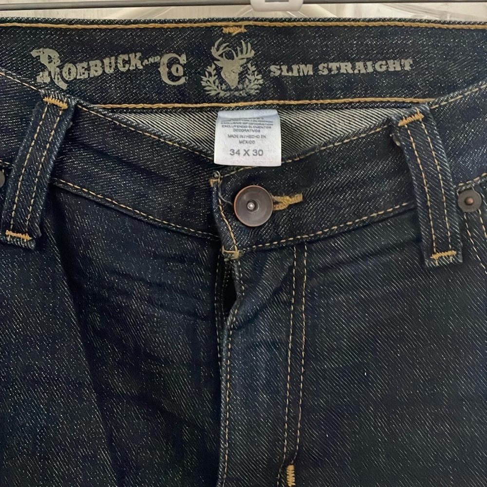 Roebuck & Co Slim Straight Men’s Dark Wash Jeans 34x30